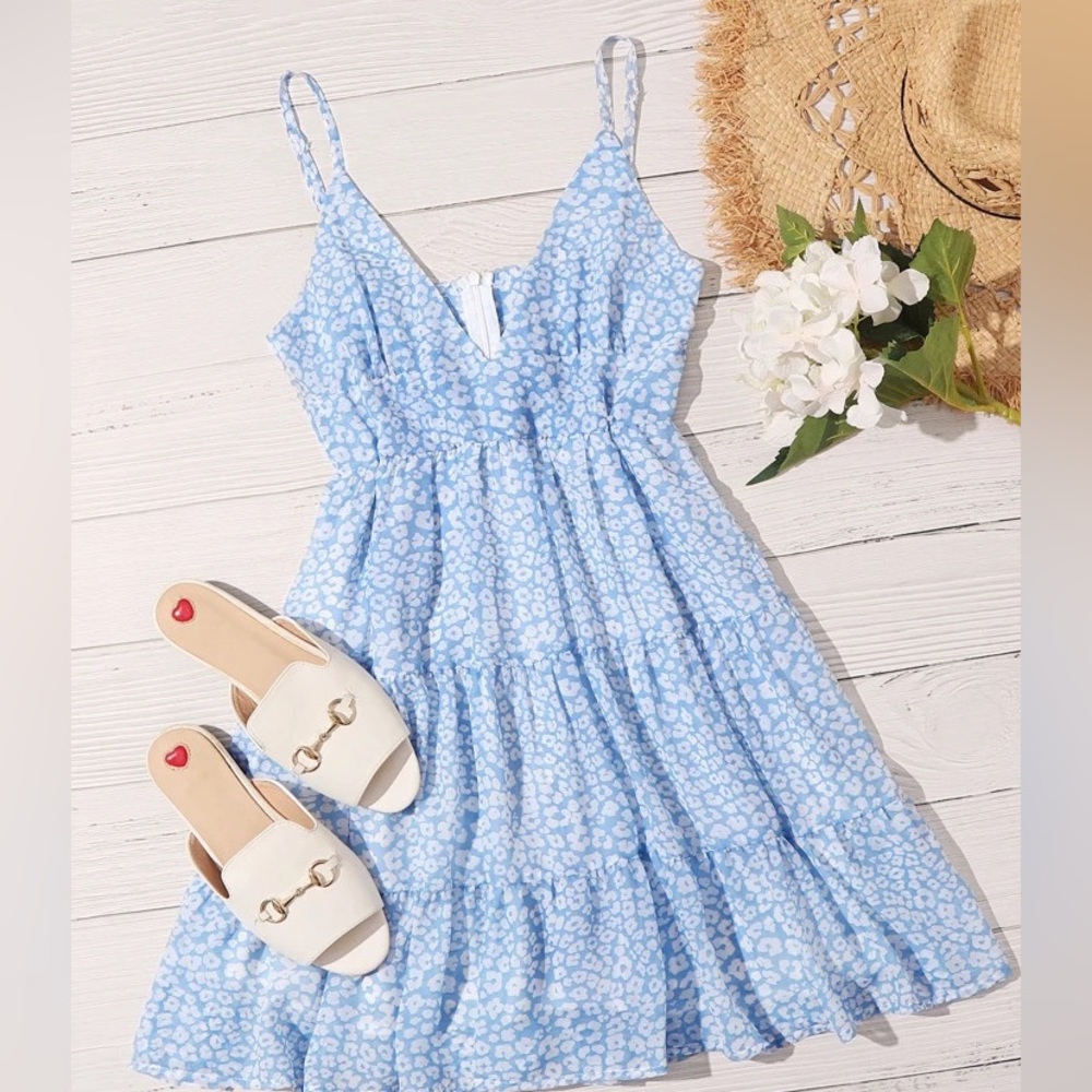 Ditsy Floral Flounce Hem Cami Sundress